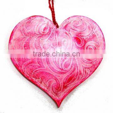 Christmas decoration gift item low price high quality metal hanging heart