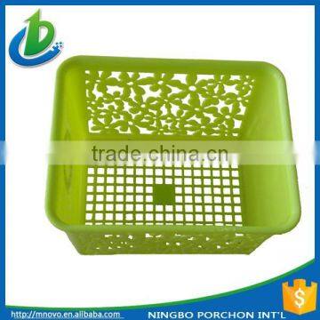 Brigt Colorful Small Handle Plastic Rectangle Basket photo-5