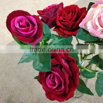 SJ1101502 Fabic Silk Red Rose Wholesale Flowers photo-3
