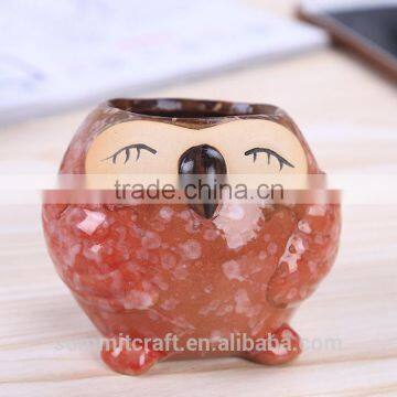 Succulent Color Owl Ceramic Mini Indoor Plants Pots photo-2
