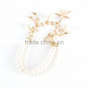 faux pearl bracelet&beaded bracelet