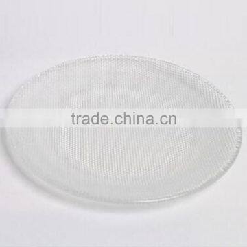 Red Color Glass Dinning Plate Set With Sliver Plating Metal Stand photo-4