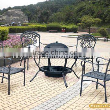 outdoor fire pit table/patio chair metal/aluminum garden chair bronze color