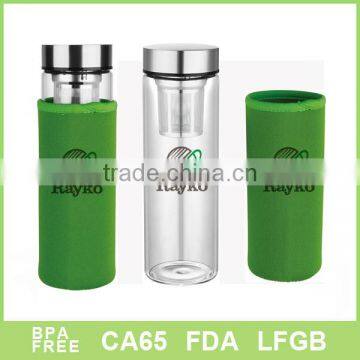 Borosilicate Glass Water Bottle Sports Bottle 400ml tea bottle