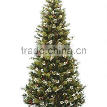 Artificial Christmas tree with snow and Pinecone