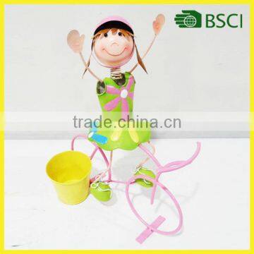 YS14487 Hot selling doll theme wrought iron flower pot stands