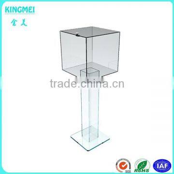 2016 Cheaper Floor Standing Acrylic Jewelry Display Box With Lock photo-3