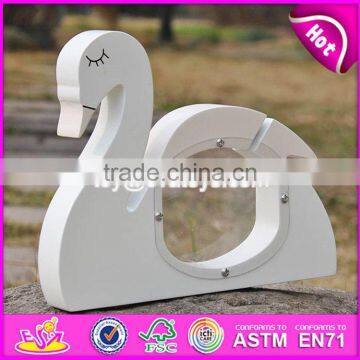 Новый дизайн. Милые деревянные детские копилки в форме белого лебедя W02A256 photo-3