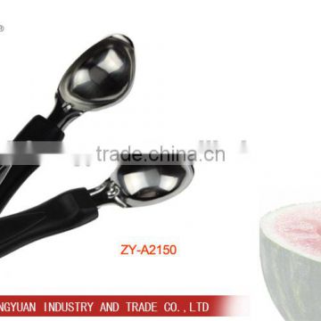 ZY-A2150 Kitchen tool stainless steel ice cream spoon with plastic long handle