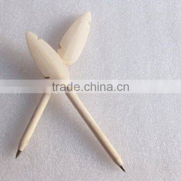 leaf shape head wood pen/pencil