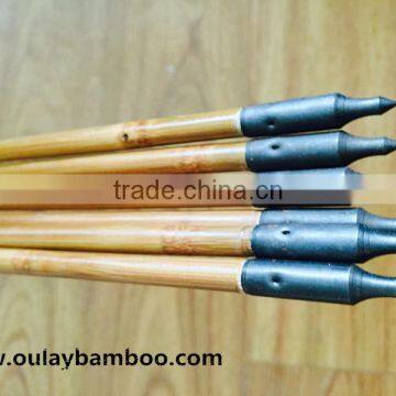 Black Tapered Bullet Arrow Points Crimped On Bamboo Shafts For Bow