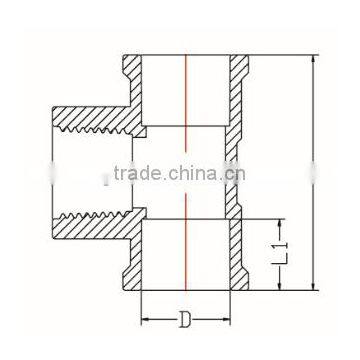 HIGH QUANLITY FEMALE TEE OF PVC DIN STANDARD FITTINGS FOR WATER SUPPLY photo-2