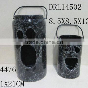 Ceramic Pumpkin Lantern With Handle Festival Holloween Decorations photo-2