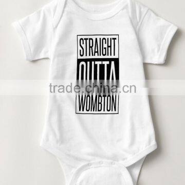 China Apparel Factory Popular style high quality 100% supersoft cotton easy wear bodysuit white straight baby tee shirt