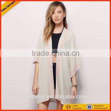 Embroidered half sleeve women coat jacket custom made clothing