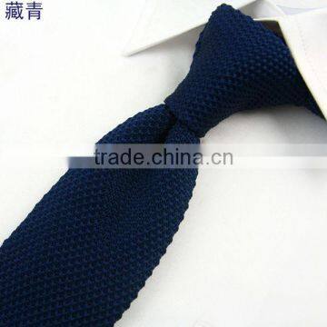 HD6-T63 Men's solid navy knitted narrow tie,neck tie