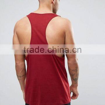 2017 Best Price New Design Summer Custom Red Gym Wear Comfortable Cotton Spandex Fashion Men's Sport Plain Tank Tops photo-2