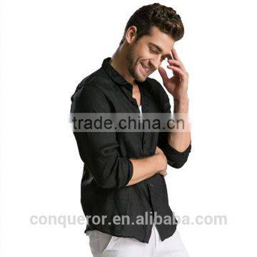 Men's White Linen Shirt HOT! MSRL0043 photo-5