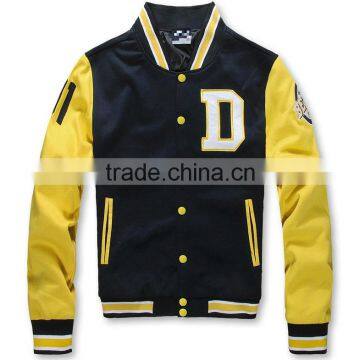 2016 top quality letterman varsity cheap custom made baseball jacket