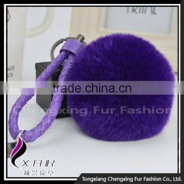 CX-R-24 Genuine Rex Rabbit Fur Mobile Phone Decoration Key Chain photo-6
