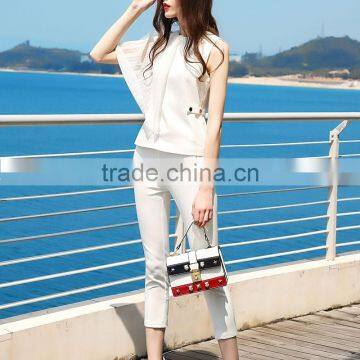 White Lotus Leaf Sleeveless High Neck Design of Blouse Latest Fashion Blouse Patterns photo-2