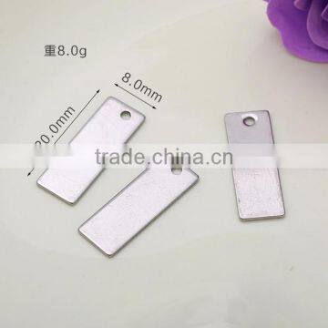 blank rectangle stainless steel tags charms custom laser logo stainless steel tags stainless steel jewelry accessories