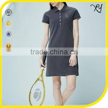 women custom polo collar tennis dress wholesale plain short sleeve active dress women casual