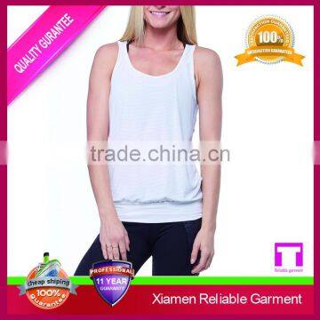 Gym workout y back white stringer tank top women