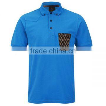 promotional high quality 100% cotton blank short sleeve pure color polo shirts with pockets