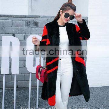 2016 Winter 100% Real Rex Rabbit Fur Coat Women's Genuine Rex Rabbit Fur Coat Long Style Fashion photo-3