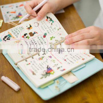 2017 Fashion Macaroon Candy Color A5./A6 PU Cover Planner With Clasp Button /elastic Band ,loose Leaf Organzier Agenda With Logo photo-4