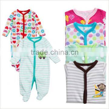 Wholesale summer cotton boys long sleeve baby playsuit