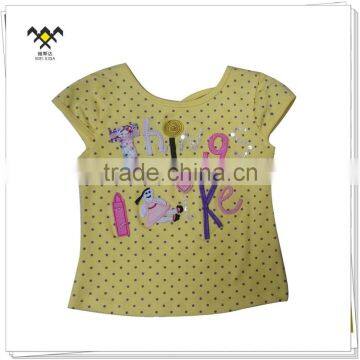 latest european style girls 100% cotton t shirt