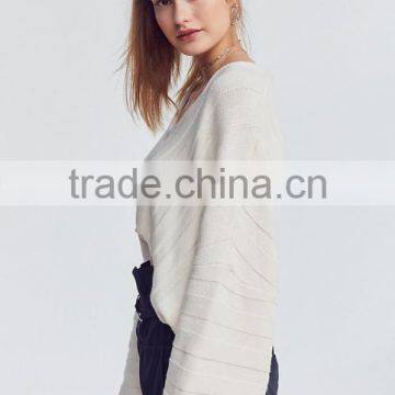 Ladies Long Sleeve Fashion Asymmetrical Modern Knitting Crop Top Sweater With Best Quality photo-3