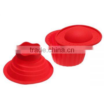 2016 New 3 Pake Silicone Big Top Cupcake Bake Set Baking Mold Mould photo-5