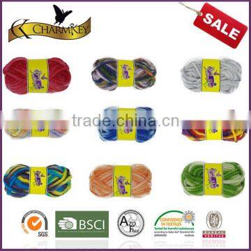 Charmkey Mixed Color Dyed Hand Knitting Yarn Thick Yarn 100% Wool Roving Yarn photo-5