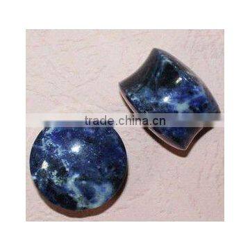 Double flare South Africa blue lines sodaear plug organic body jewelry, stone flesh tunnel/(ear expander) body Piercing jewelry