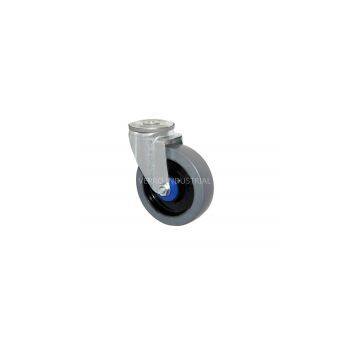 5inch Grey 200KG Bolt Hole Swivel Elastic Rubber Industrial Castor