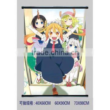 60*90CM Japanese Kobayashi-san Chi No Maid Anime Cartoon Good Quality Wallscrolls Home Decoration