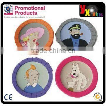 logo custom free shipping of coffee cup pad products 3d design embossed soft pvc coaster