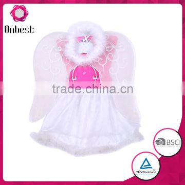 High quality White baby tutu skirt + angle wing tutu costume girls fairy dresses with wings