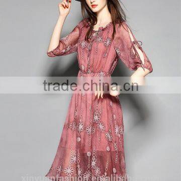 Shunyi Silk Dress Latest Embroidery Designs High-grade Fine Dress photo-2