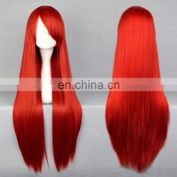 Long red straight hot sale cosplay wig for girls FW2140