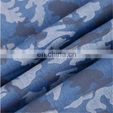 denim fabric of printing fabric with flower and China factory direct sale for fashion style jeans