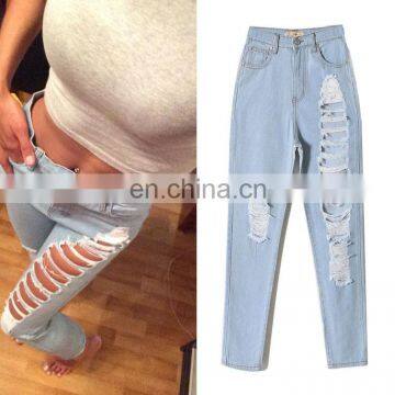 A Forever Fairness Loose Straight Holes Pants Nine New Fashion Jeans Pants,Latest Design Jeans Pants photo-4