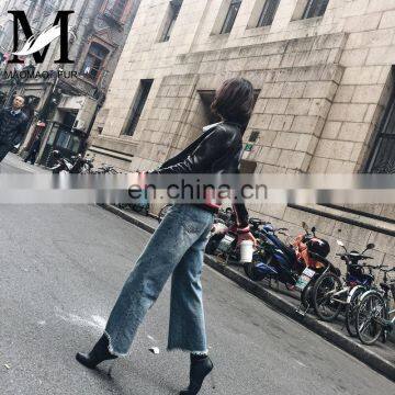 Spring Slim Fit Fashion Women Jacket Lamb Leather Jacket photo-4
