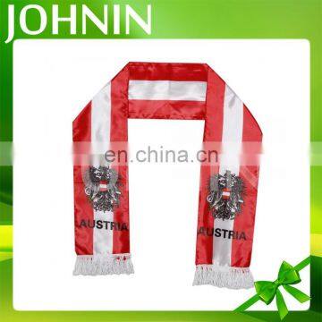 Wholesale Customized Soccer Fans National Flag Satin Football Fan Scarf