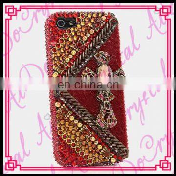 Aidocrystal Red Gold Color DIY bling bling diamond case for Huawei Ascend G628 bling cell phone covers with Cross