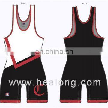 Healong Digital Print Sublimation High Quality Sublimation Wrestling Singlet Plain