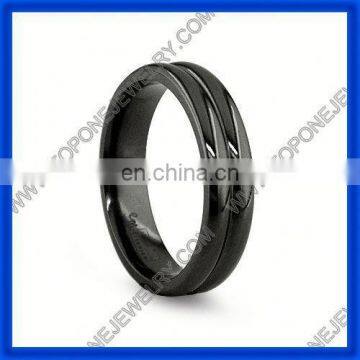 Black Hammered Fashion Titanium Ring TIR008#